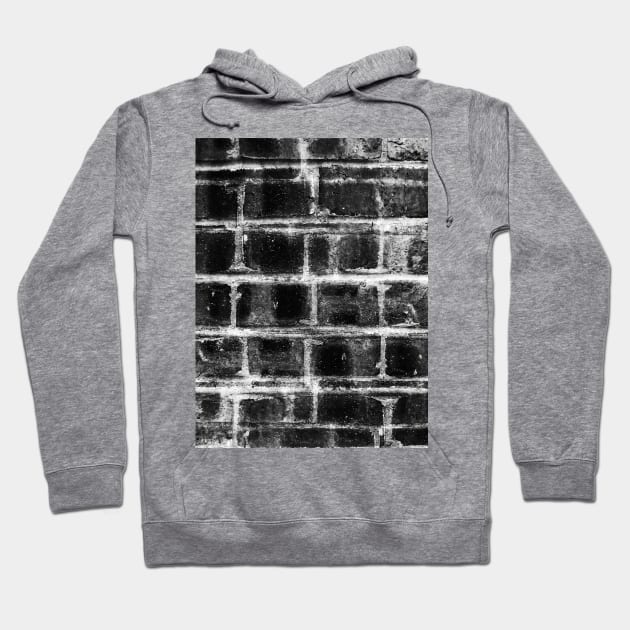 Black and White Brick Wall Hoodie by JadeGair